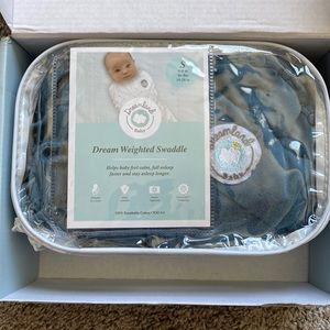 Dreamland Baby weighted swaddle, size small (0-6 months), ocean blue